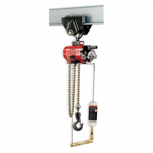 INGERSOLL RAND / ARO Air Chain Hoist, 275 lb. Cap., 10 ft. Lift 2NY53