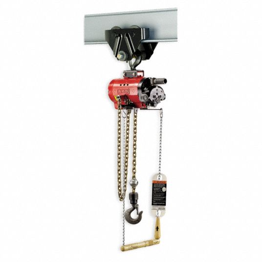 INGERSOLL RAND / ARO Air Chain Hoist, 275 lb. Cap., 10 ft. Lift - 2NY53 ...