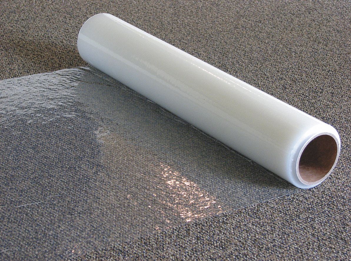 Carpet Protection Film: 2.5 mil Thick, 4 ft Wd, 500 ft Lg, Polyethylene, Clear, Film