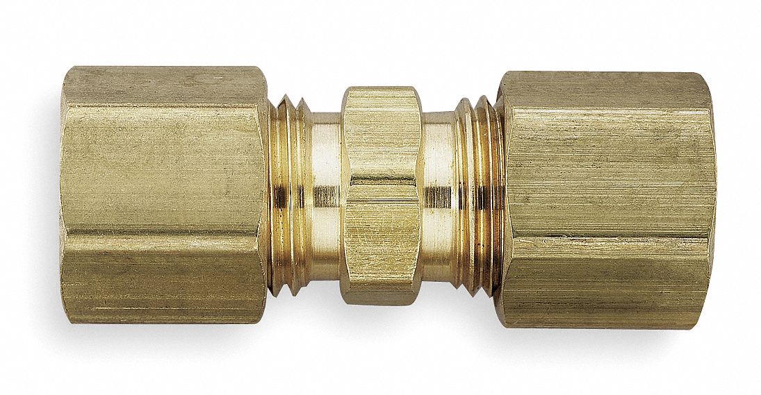 PARKER Brass Compression Union, 3/8" Tube Size   Compression Tube Fittings   2P219|62C 6