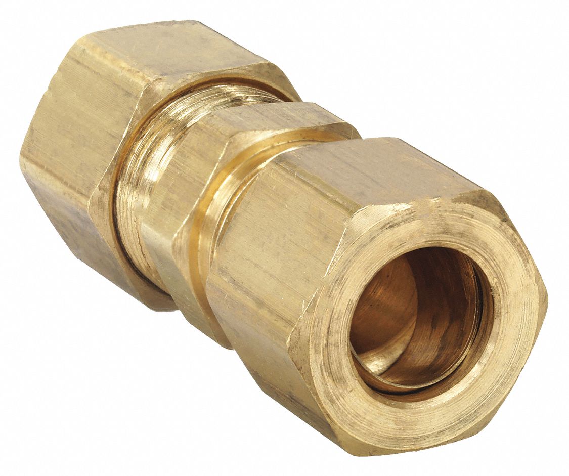 UNION: BRASS, COMPRESSION X COMPRESSION, FOR ⅜ IN X ⅜ IN TUBE OD