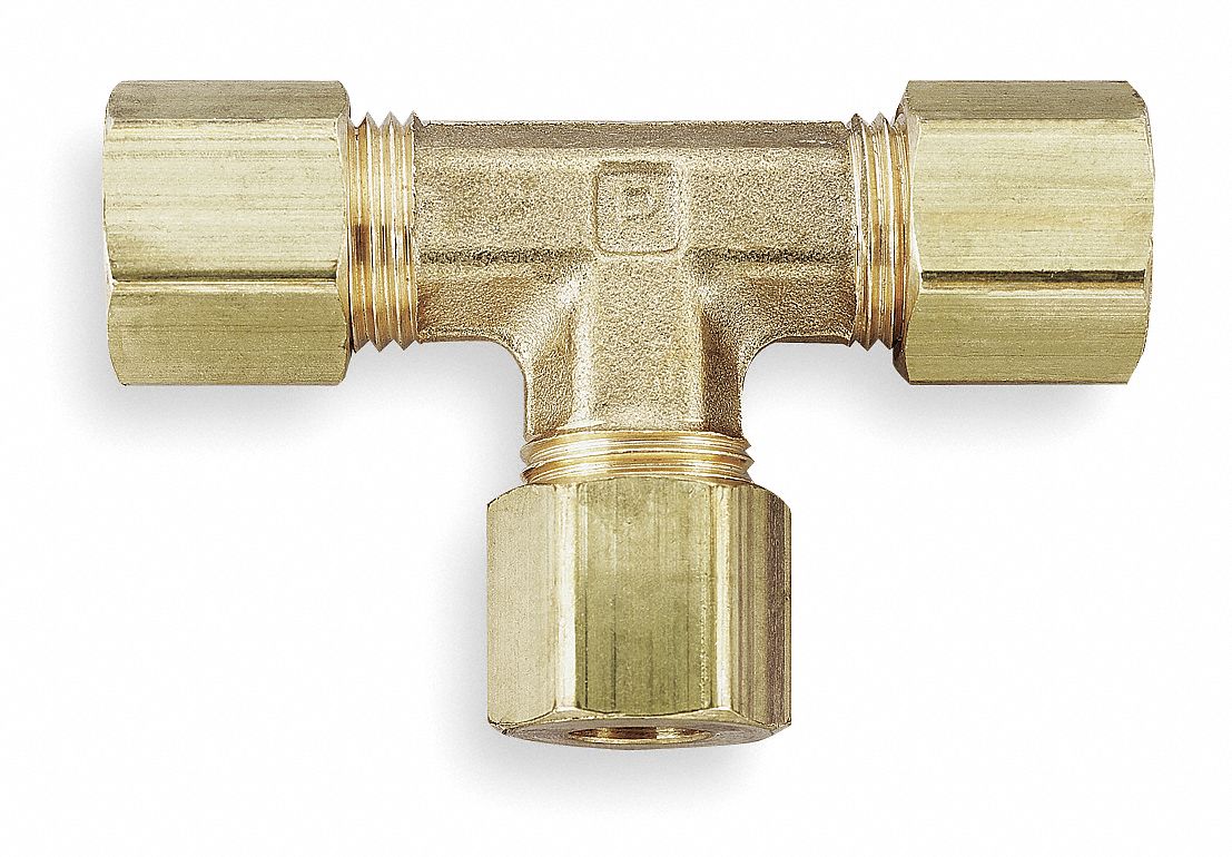 PARKER Brass Compression Union Tee, 3/8" Tube Size   Compression Tube Fittings   2P223|164C 6