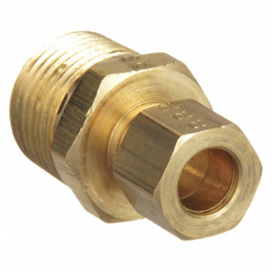 Brass Flare Nipple Hex Adapter NPT Male Connector Compression