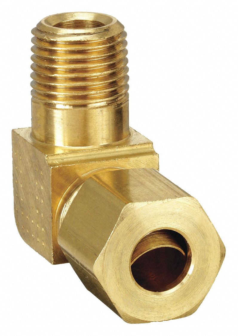 EXTENDED MALE ELBOW, 90 ° : BRASS, COMPRESSION X MNPT, ¼ IN PIPE SIZE