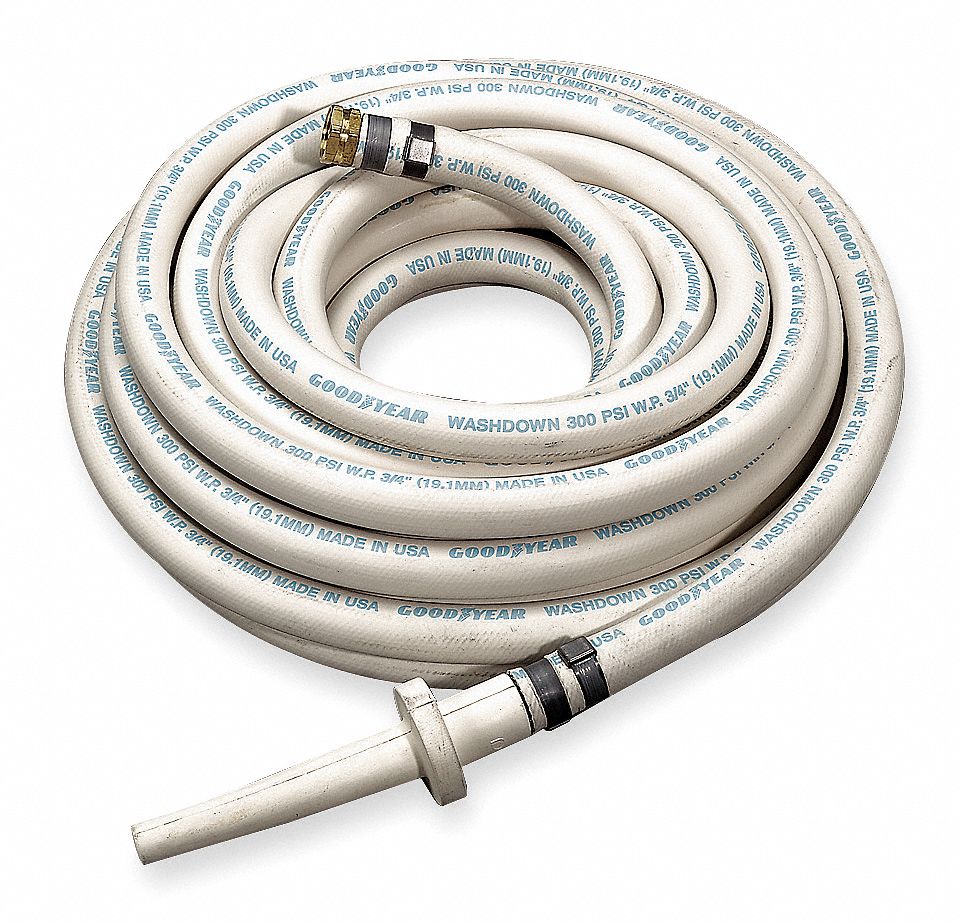  APPROVED 50ft. Assembly Washdown Hose, White   Washdown Hoses   2P570|2P570
