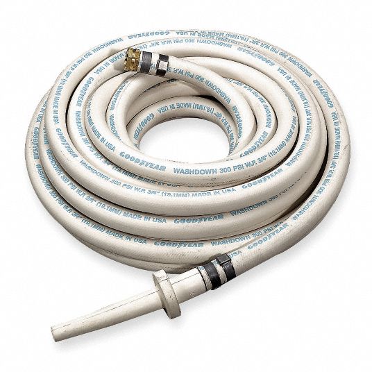 CONTINENTAL Washdown Hose, EPDM, 3/4 in, 50 ft, 3/4 in x 3/4 in Fitting