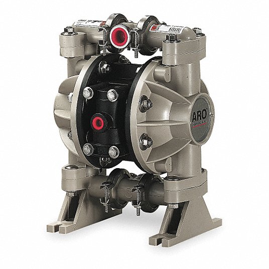 ARO Double Diaphragm Pump: 1/2 in Inlet/Outlet Size, NPT Connection, 1/4 in  FNPT Air Inlet Size