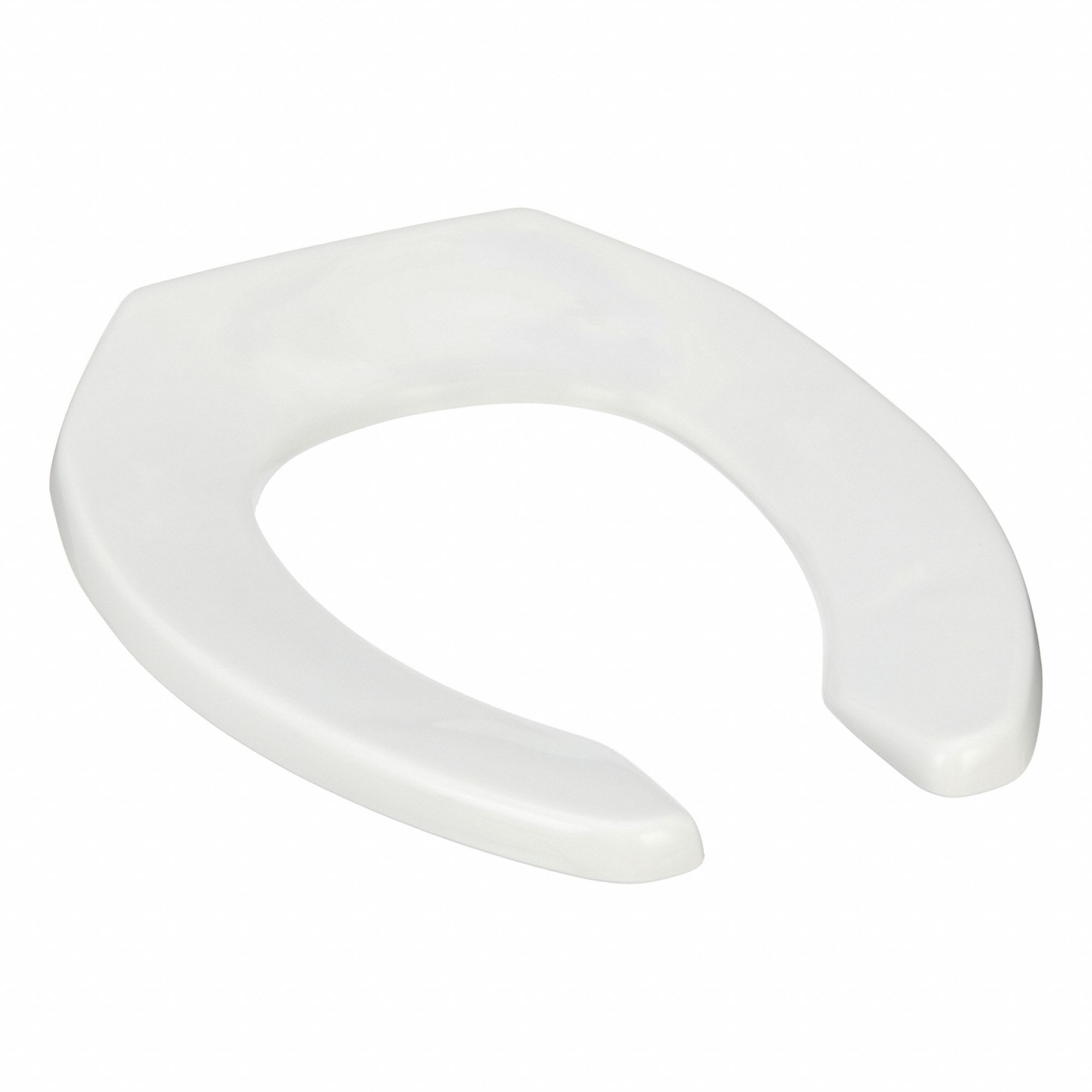 Toilet Seat: Open, Cover Not Included, Plastic/Stainless Steel, External Check, 2 3/8 in Seat Ht