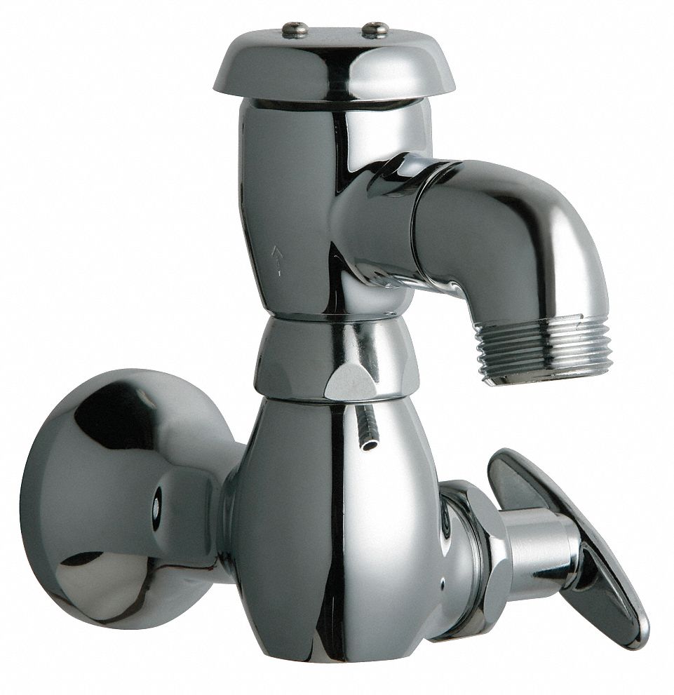 Low Arc Sill Faucet: Cast Brass, Polished Chrome, Cast Brass, 3/4 in Hose Outlet