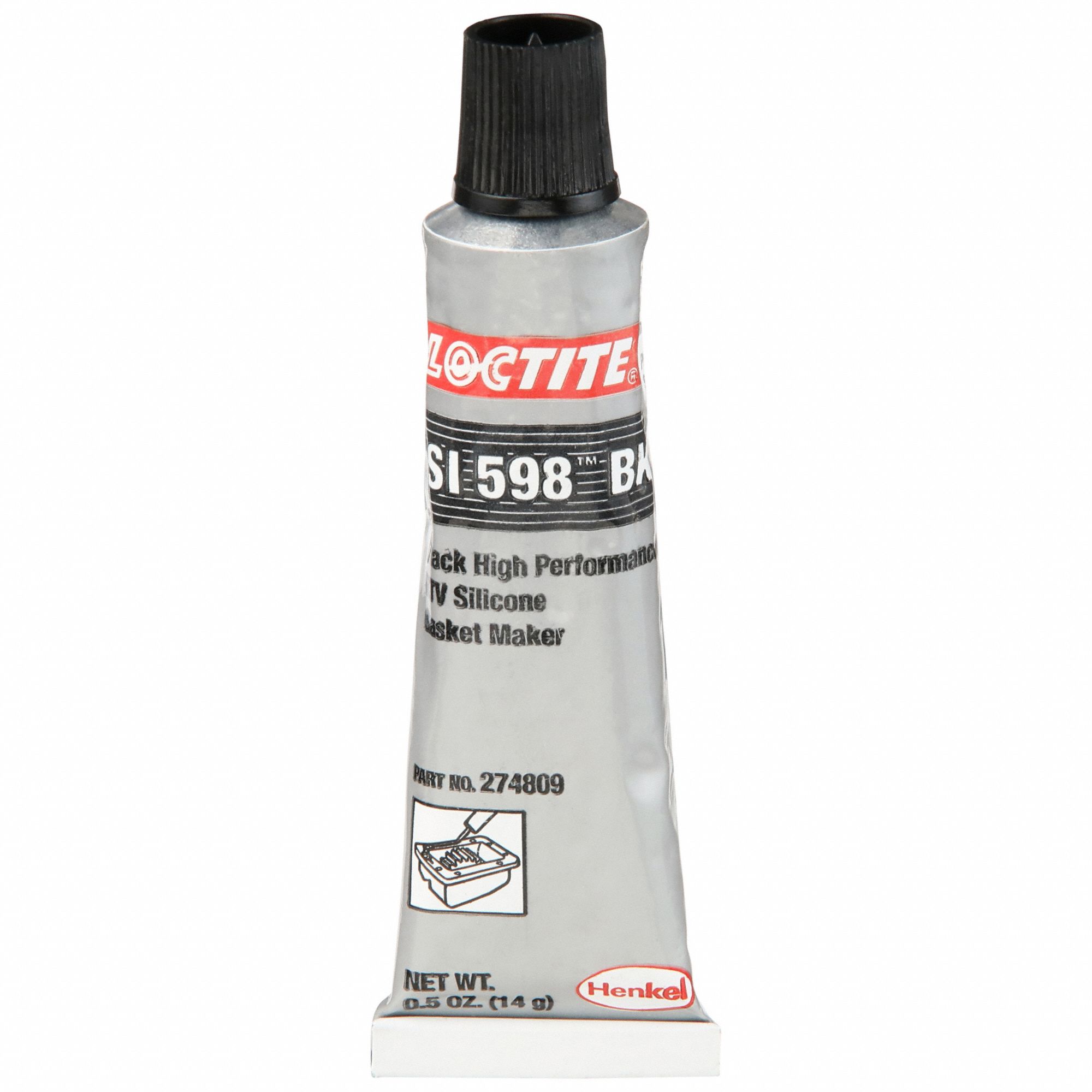 RTV GASKET MAKER, SI 598, 0.02 FL OZ, TUBE, BLACK, OIL RESISTANT/SENSOR SAFE