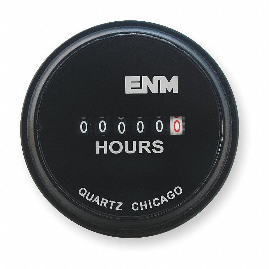 DC HOUR METER, ELECTRICAL, 2.31 IN, ROUND