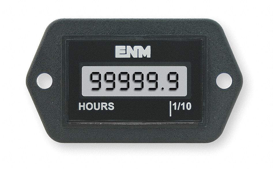 ENM Hour Meter, LCD, Hours/Tenths Display Units, Number of Digits 6