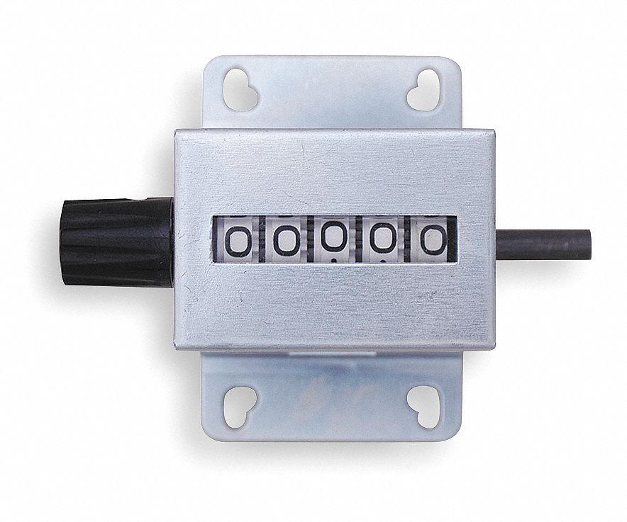 Mechanical Counter: Top Coming (TC)/Top Going (TC), Top Coming (TC), Base Mounting, Black, Black