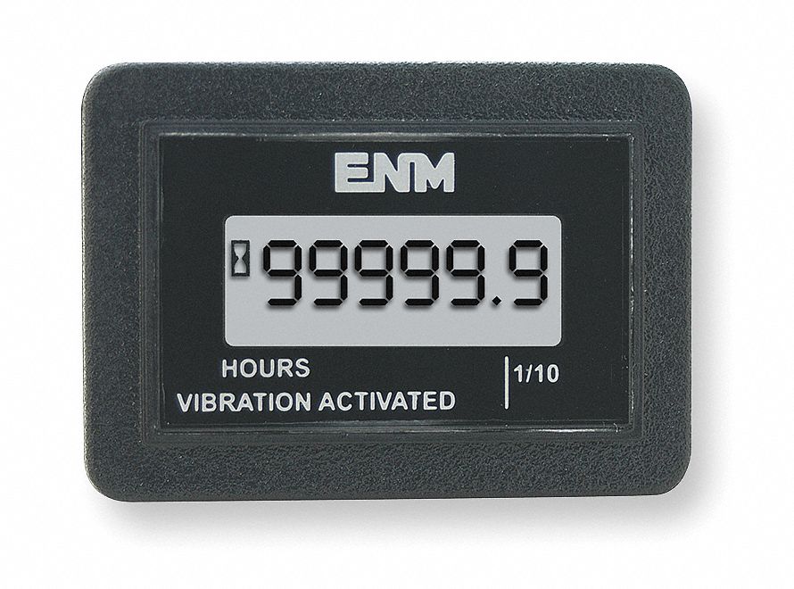ENM Hour Meter, LCD, Hours/Tenths Display Units, Number of Digits 6