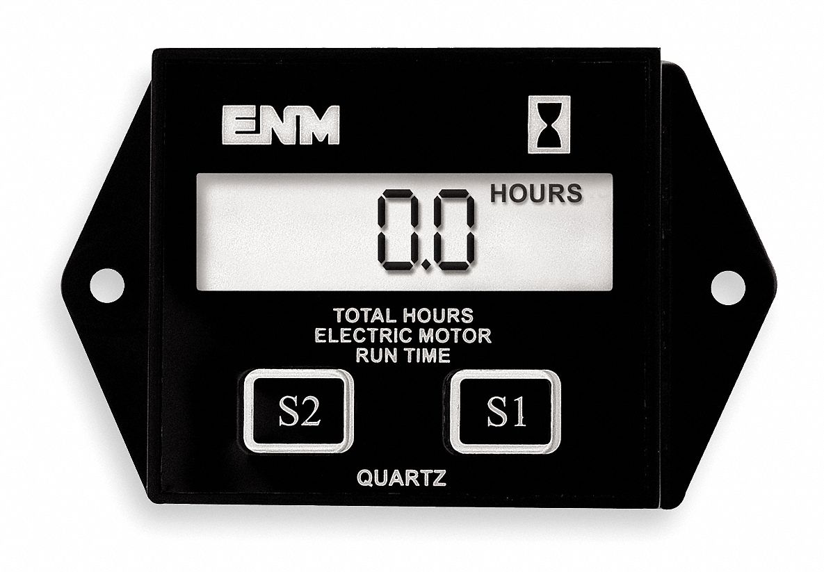 AC/DC ELECTRIC MOTOR HOUR METER, 5 DIGIT, LCD