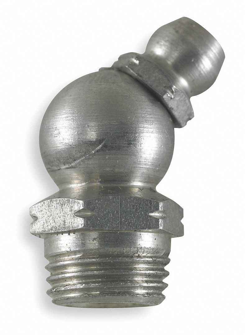 GRAINGER APPROVED Standard Grease Fitting, M101.00mm Metric, 45.0