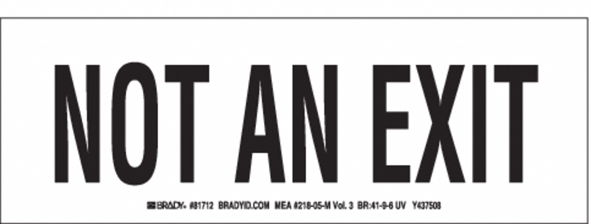 Exit Sign, 3-1/2"X10", Polyester