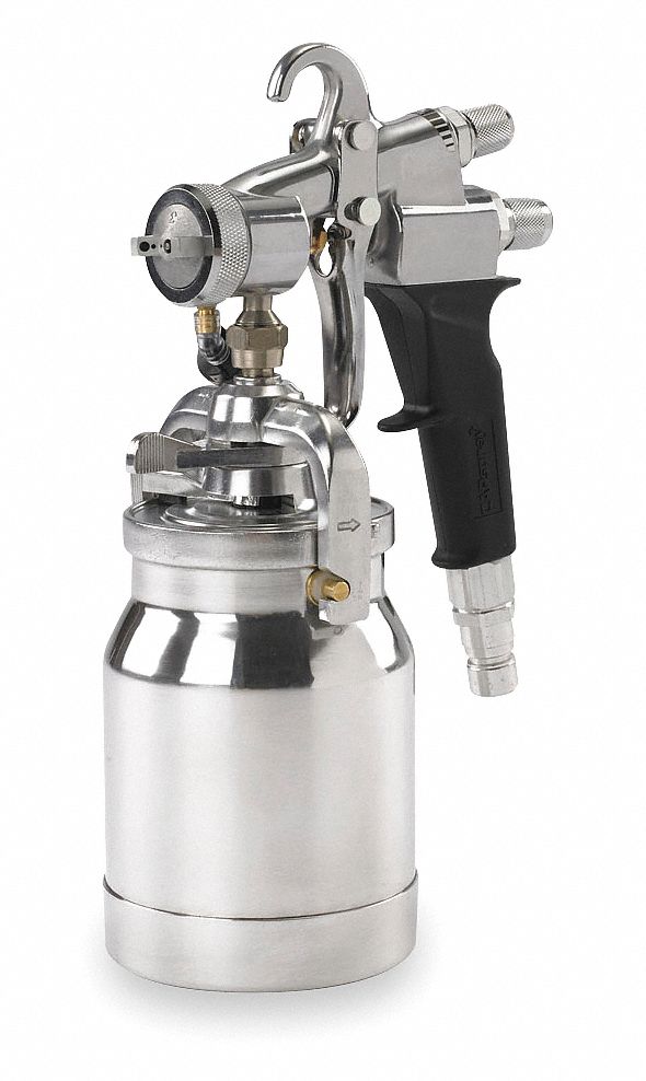 HVLP Spray Gun: Pressure, 0.051 in /1.3mm Nozzle Size, 1/4 in to 12 in Pattern Size