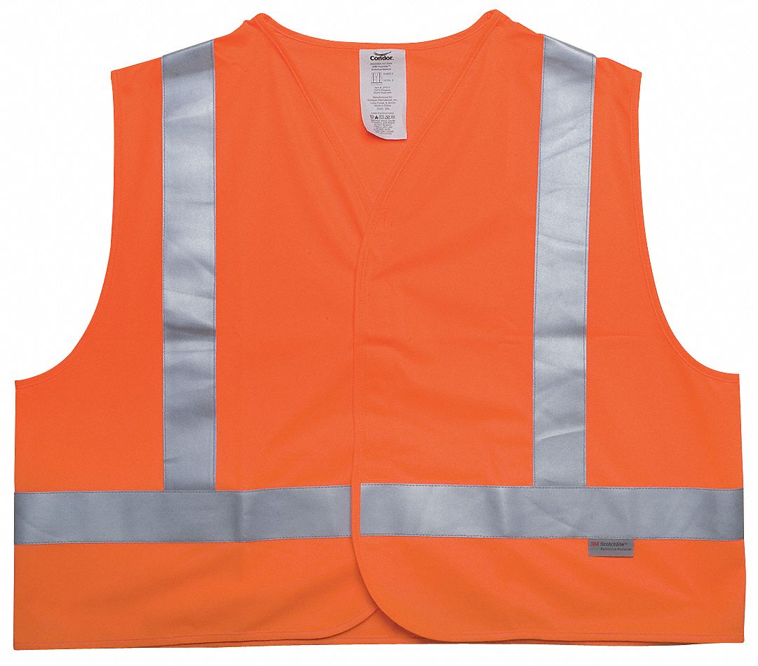 CONDOR High Visibility Vest, FR Vest, 3XL, Ong/Red - 2PDL6|2PDL6 - Grainger