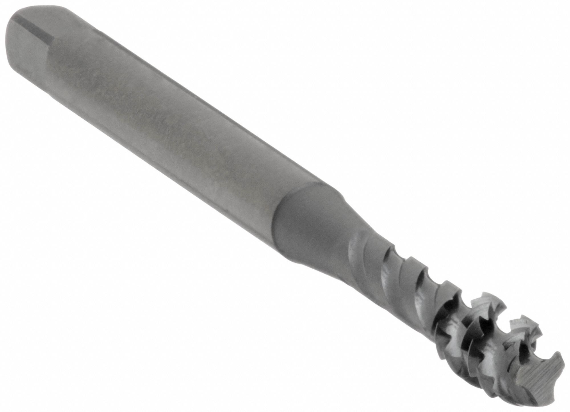 SPIRAL FLUTE TAP, #6-32 THREAD, 3/16 IN THREAD L, 2 IN L, MODIFIED BOTTOMING, H3