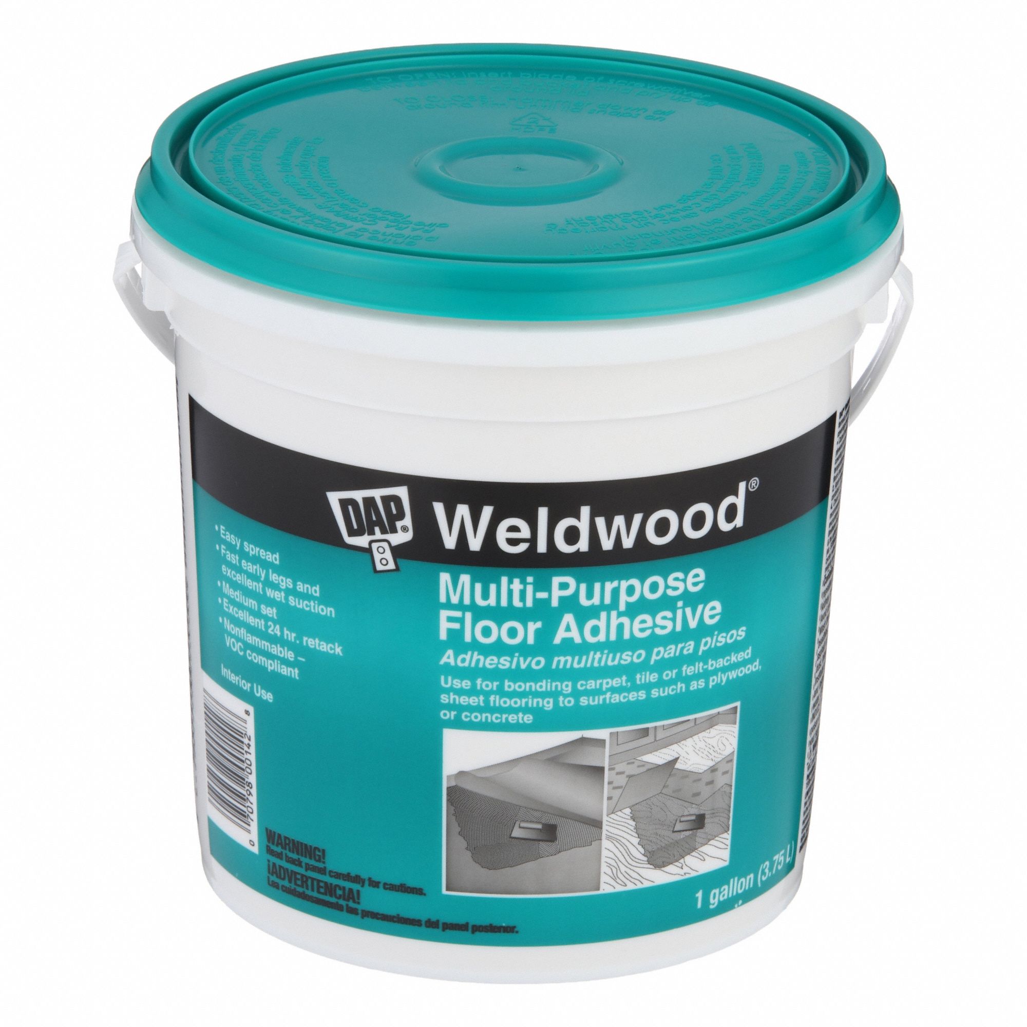 DAP, Multi-Purpose Floor, 1 gal, Construction Adhesive - 2PE38|00142 ...