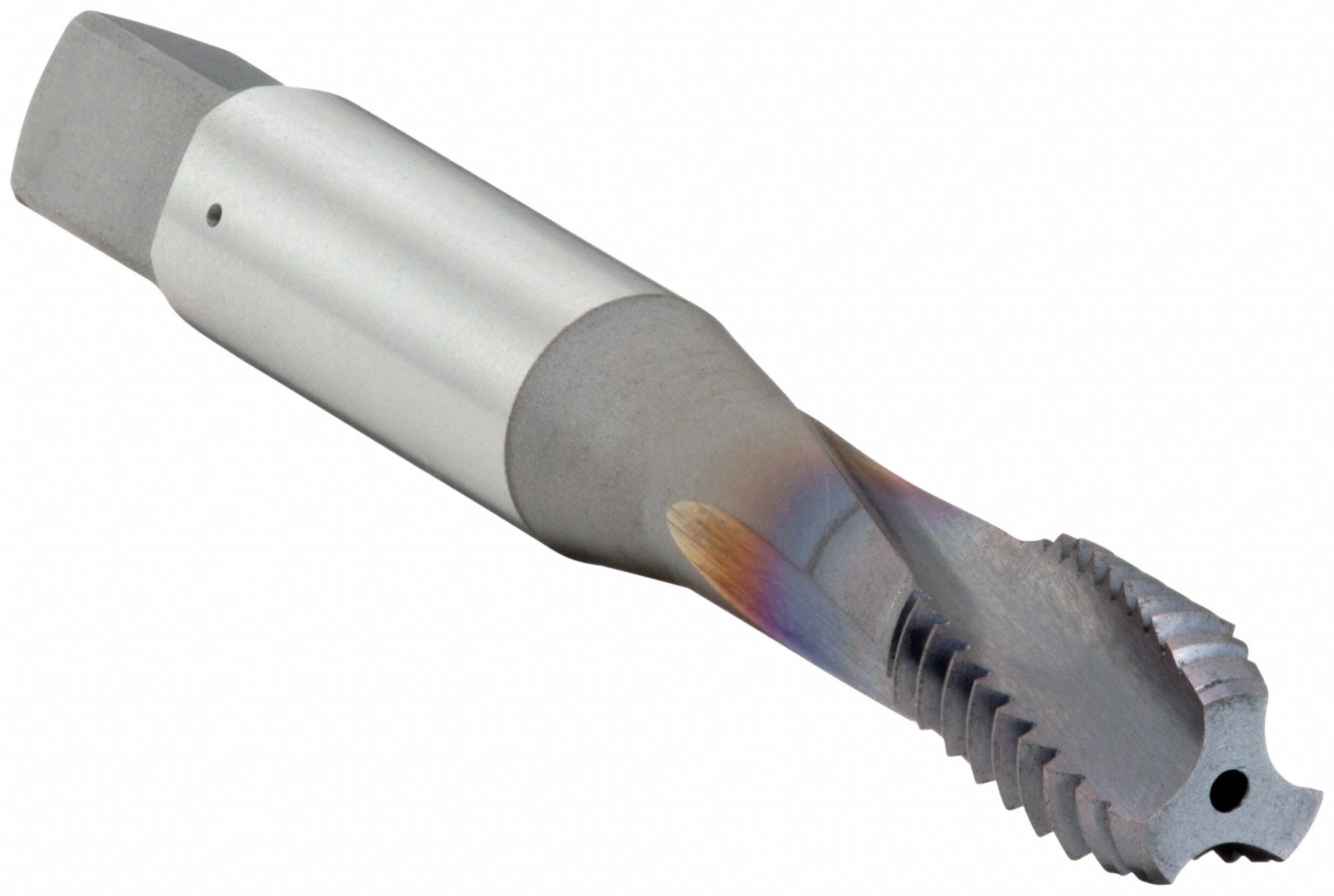 Spiral Flute Tap: 3/8"-16 Thread Size, 1/2 in Thread Lg, 2 29/32 in Overall Lg, Right Hand, TiCN