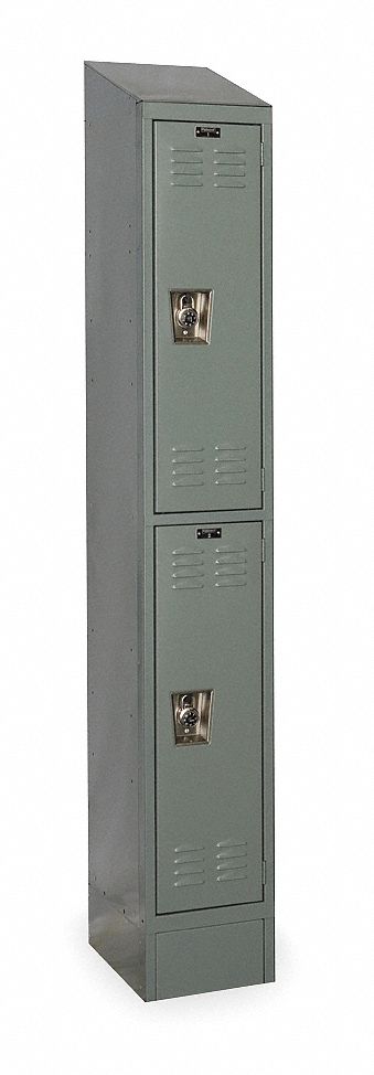 Wardrobe Locker: 12 in x 12 in x 78 in, Louvered, 2 Tiers, 1 Units Wide, Padlock Hasp