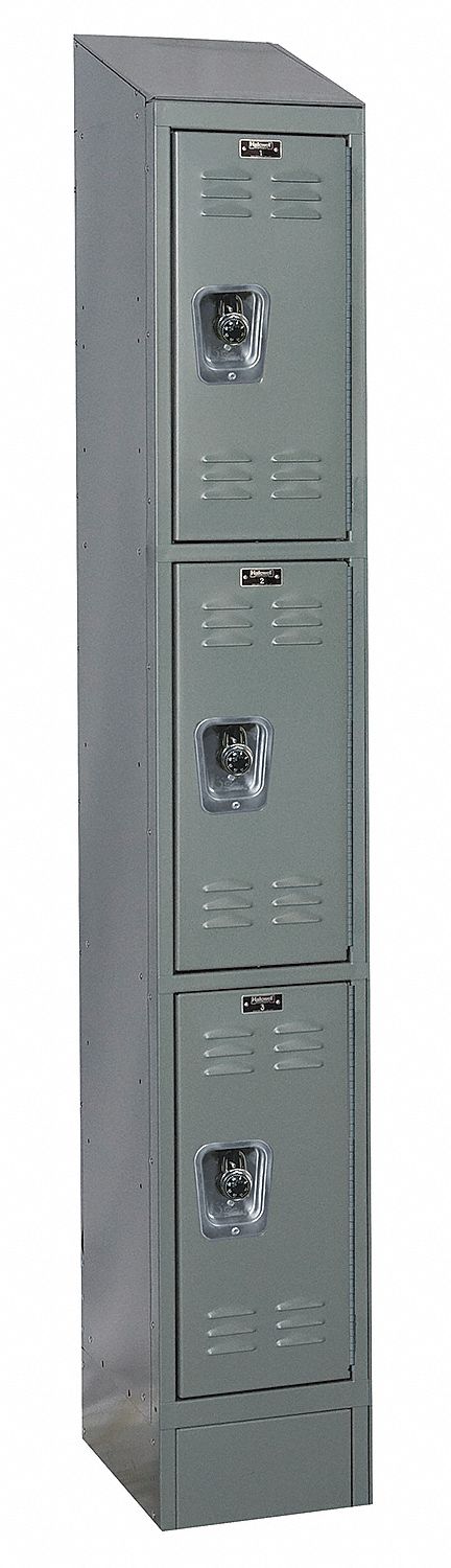 Wardrobe Locker: 12 in x 12 in x 78 in, Louvered, 3 Tiers, 1 Units Wide, Padlock Hasp