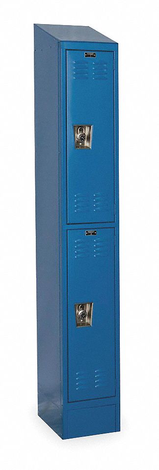 Wardrobe Locker: 12 in x 12 in x 78 in, Louvered, 2 Tiers, 1 Units Wide, Padlock Hasp