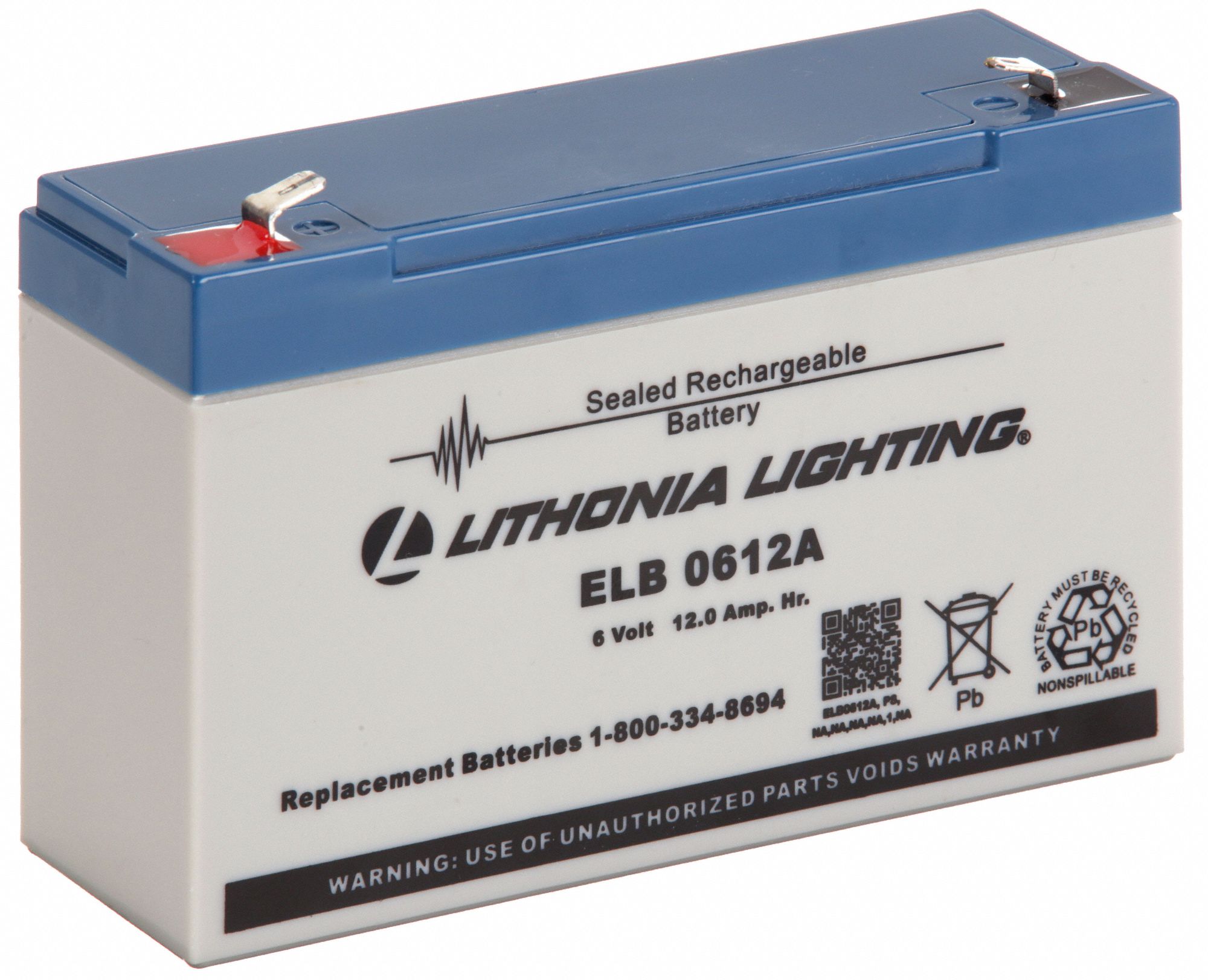 Sealed Lead Acid, 6 V Volt, Battery - 2PFW1|ELB 0612A - Grainger