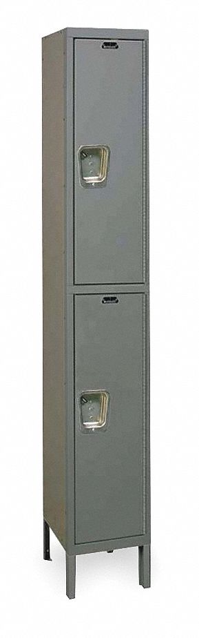 Wardrobe Locker: 12 in x 12 in x 78 in, Solid, 2 Tiers, 1 Units Wide, Padlock Hasp, Steel