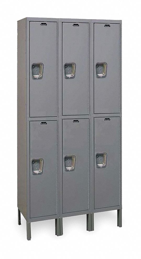HALLOWELL Dark Gray Wardrobe Locker, (2) Tier, (3) Wide Openings 6, 54