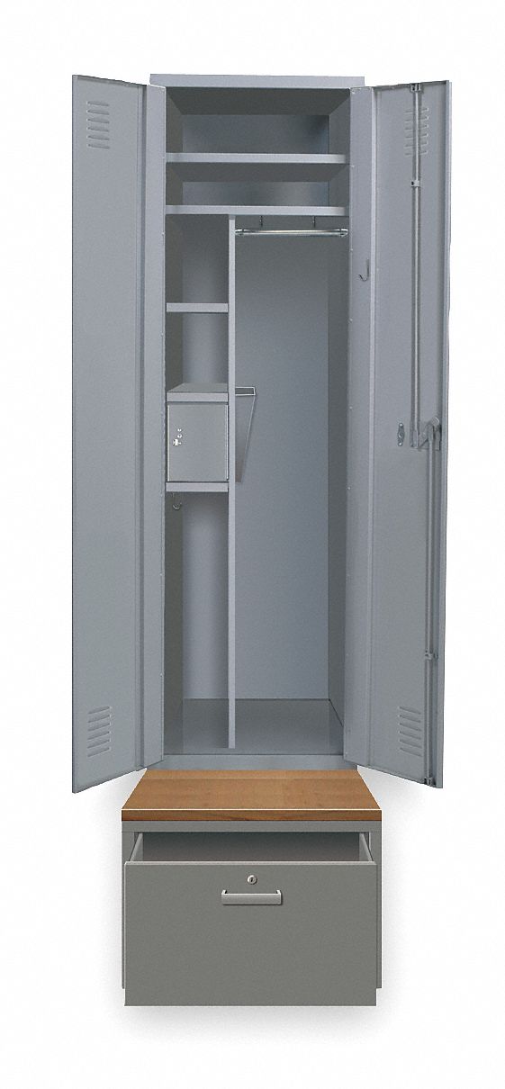 HALLOWELL Dark Gray Wardrobe Locker, (1) Tier, (1) Wide Openings 1, 24