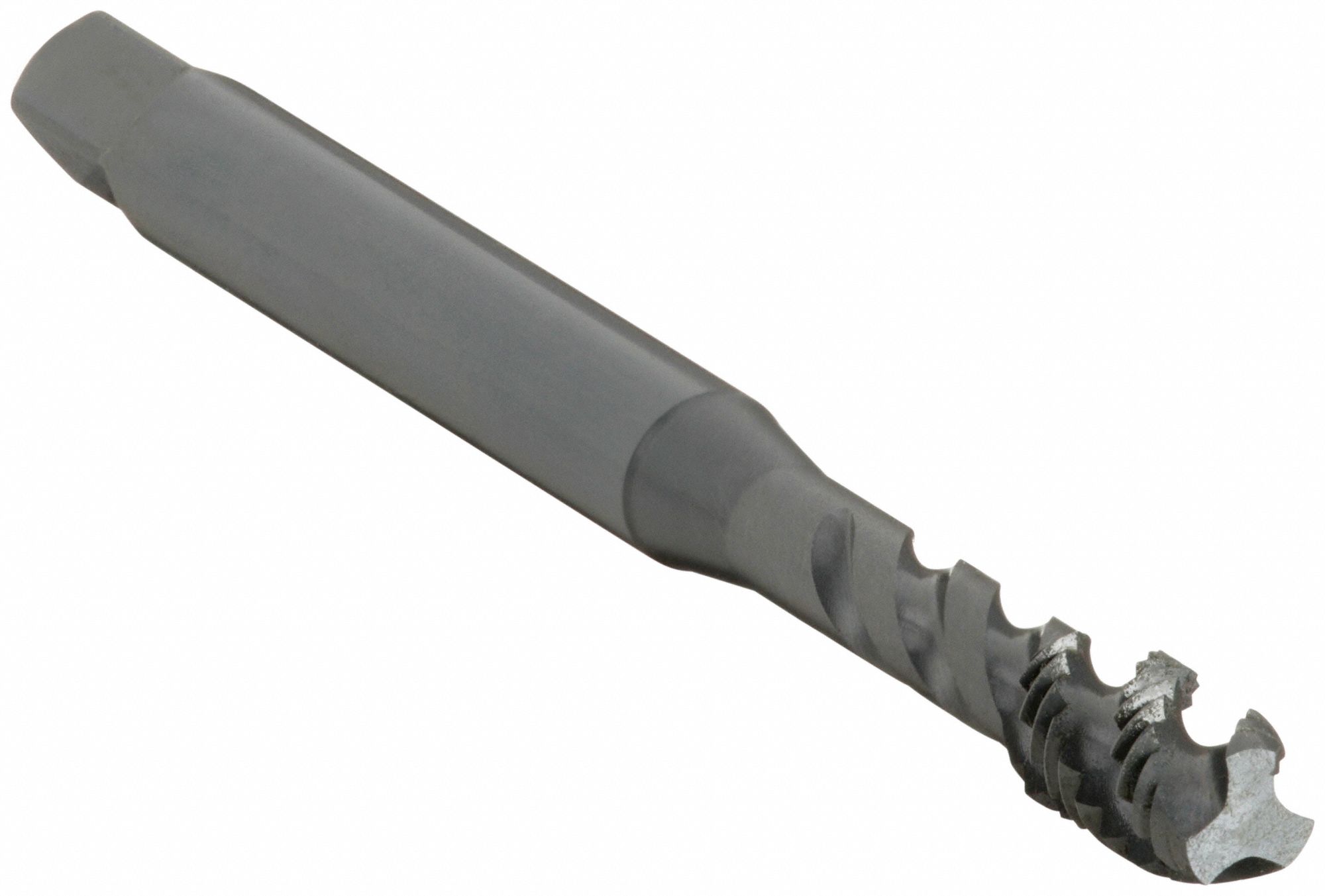 Spiral Flute Tap: 1/4"-28 Thread Size, 3/8 in Thread Lg, 3 1/8 in Overall Lg, Modified Bottoming