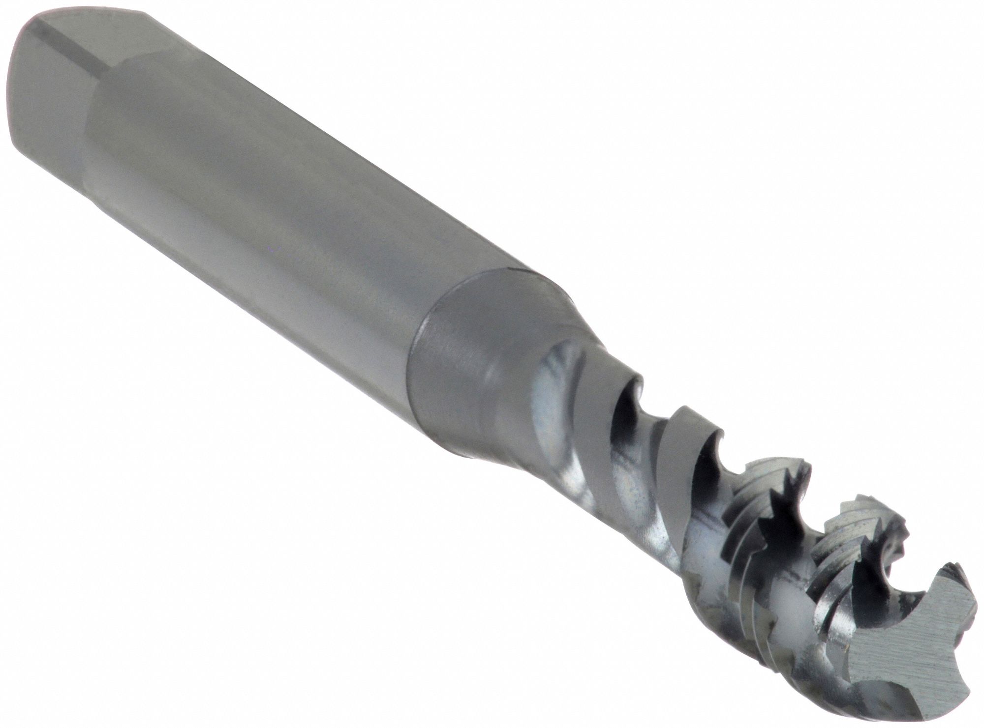 Spiral Flute Tap: 1/4"-28 Thread Size, 3/8 in Thread Lg, 2 1/2 in Overall Lg, Modified Bottoming