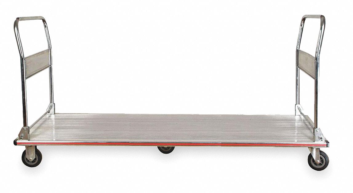 ALUMINUM-DECK PLATFORM TRUCK, 660 LB LOAD CAPACITY, 60 IN X 18 IN X 7 IN, RUBBER