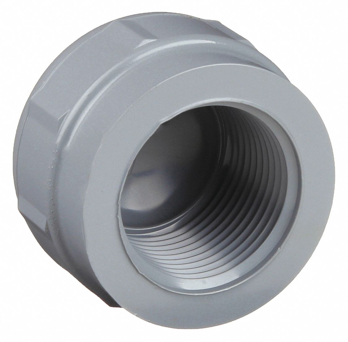 CAP: ¾ IN FITTING PIPE SIZE, SCHEDULE 80, FEMALE NPT, GREY, 1 7/16 IN OVERALL LG