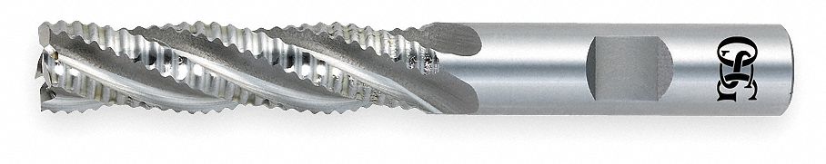 Roughing End Mill: Cobalt, 3 Flute, Fine Pitch, 1/4" Mill Dia, 1-1/4" LOC, 3-1/16" OAL