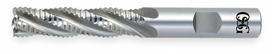 Roughing End Mill: Cobalt, 4 Flute, 1/2" Mill Dia, 1-1/4" LOC, 3-1/4" OAL