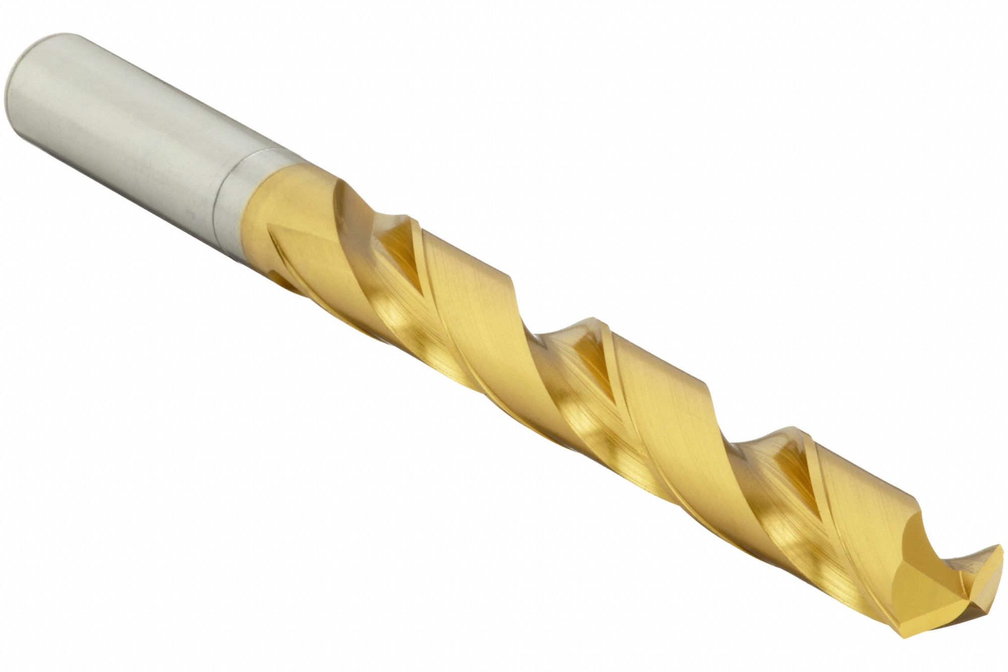 Jobber Length Drill Bit: 1/2", 130° R-Thinning Point, TiN-Coated Cobalt
