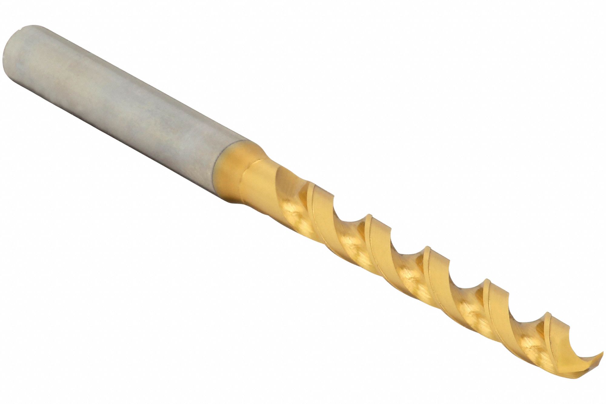 Jobber Length Drill Bit: 18 mm, 120° Notched Point, TiN-Coated Vanadium HSS