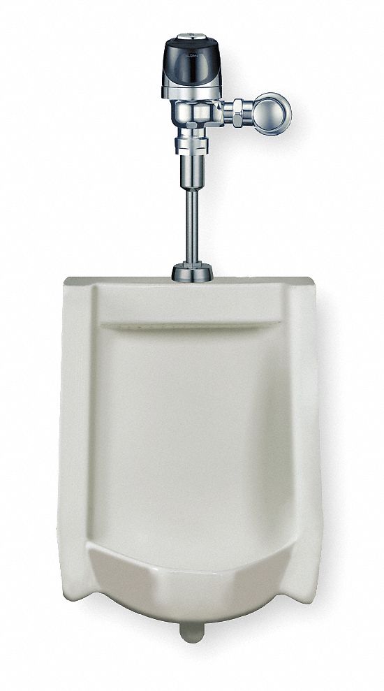 WASHOUT URINAL & AUTOMATIC FLUSH VALVE: SLOAN, 0.125 GPF, VITREOUS CHINA