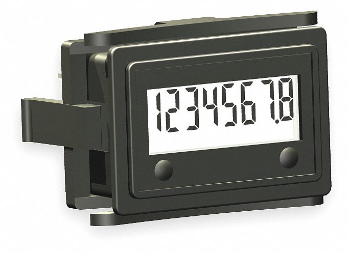 LCD HOUR METER, 1.60 IN FLANGE, MINI FLUSH