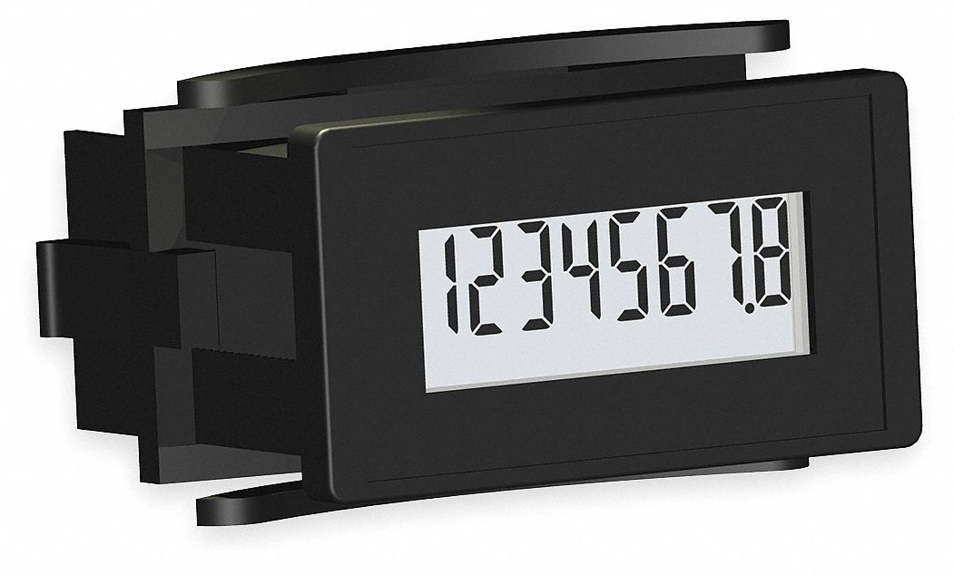 LCD HOUR METER, RECTANGULAR, DRY CONTACT