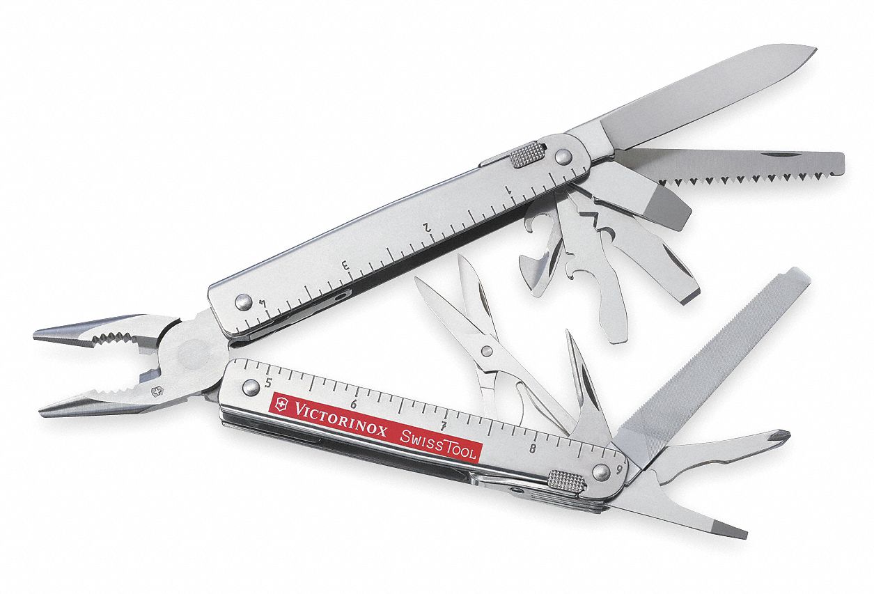 VICTORINOX SWISS ARMY Multi-Tool: Multi-Tool Plier, 12 Tools, 27 Functions,  4 1/2 in Closed Lg