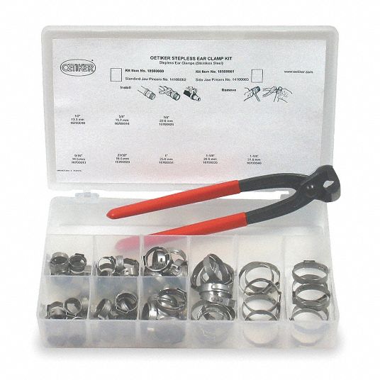 OETIKER Stainless Steel Hose Clamp Assortment; Number of Pieces: 81 ...