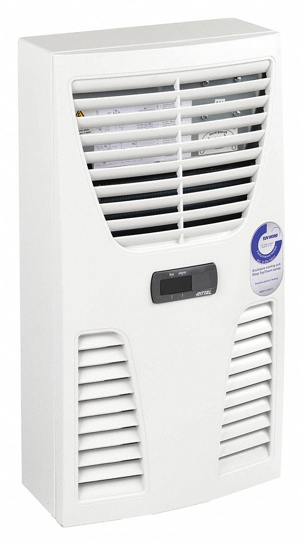 Enclosure Air Conditioner: 1, 160 BtuH, Indoor Dust-Tight, Cooling Only, 115 V, 12, Wall Mount