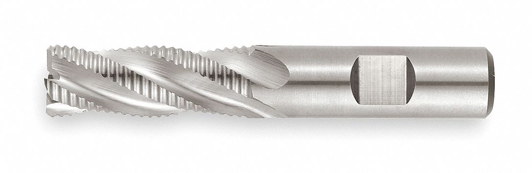 Square End Mill: Bright (Uncoated) Finish, Non-Center Cutting, 8 Flutes