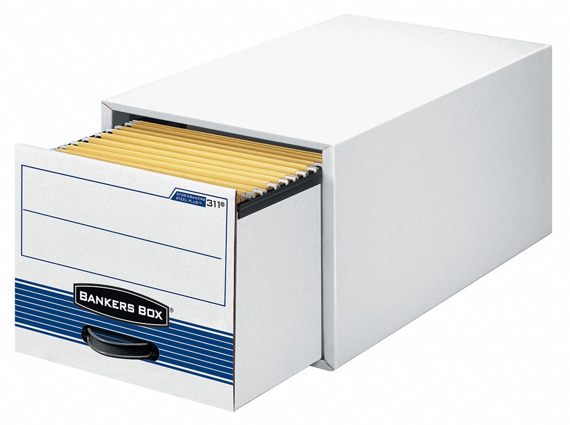 BANKER BOX,DRAWER,LTR,WHT/BLU,PK6