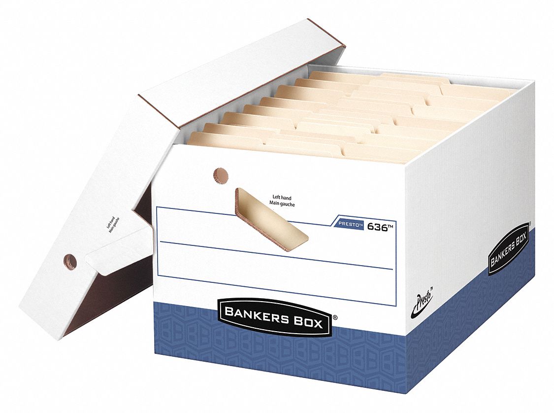 BANKER BOX,LTR/LGL,WHT/BLU,PK12